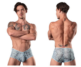 130-290 MalePower Men's Marble Mesh Micro Mini Short Color Light Blue