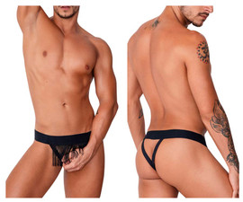 99755 CandyMan Men's Fringe Thong Color Black