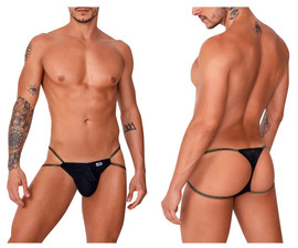 99756 CandyMan Men's Fringe Thong Color Black