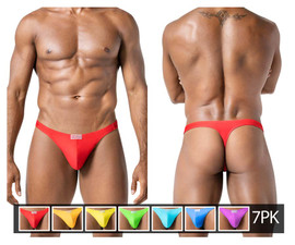 10009 Clever Men's 7PK Pride Thongs Color Multi-colored
