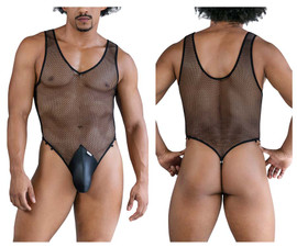 99858 CandyMan Men's Fishnet Bodysuit Color Black