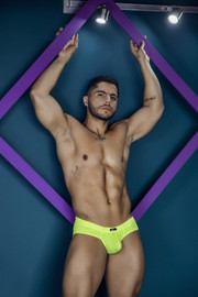 91227 Xtremen Men's Microfiber Briefs Color Neon Green