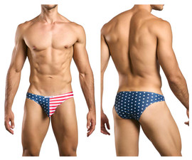 XSJ01 Justin+Simon Men's Classic Bikini Color USA Flag