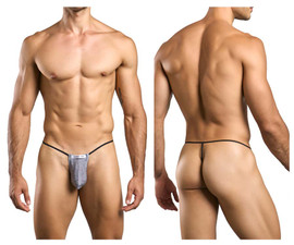 XSJ02 Justin+Simon Men's Classic G-String Color Lurex Gray