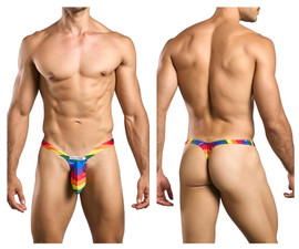 XSJBU02 Justin+Simon Men's Bulge Thong Color Pride Flag