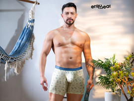 EW1771 ErgoWear Men's SLK SE Boxer Briefs Color Vanilla-Birds EW1771 ErgoWear Men's SLK SE Boxer Briefs Color Vanilla-Birds