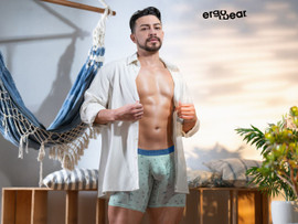 EW1779 ErgoWear Men's SLK SE Boxer Briefs Color Frost-Birds EW1779 ErgoWear Men's SLK SE Boxer Briefs Color Frost-Birds
