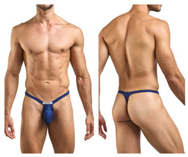 XSJBU02 Justin+Simon Men's Bulge Thong Color Peach Navy