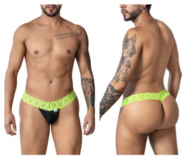 99370 CandyMan Men's Lace Thong Color Hot Green