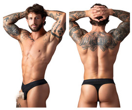 Men’s Open Ended Thong – Sleek Sexy Minimalist Underwear (Black) by MalePower