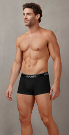 4986 Hawai Men's Cotton Blend Trunks Color Black-01