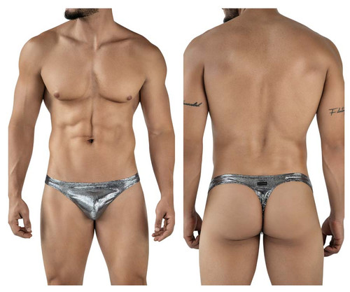 2072 Clever Men's Sparkles Thongs Color Black