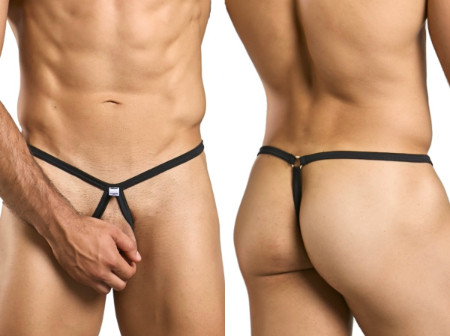 Men’s Tear Drop Thongs – Sleek Bold Sculpting Sexy Underwear (Black) by MaleBasics