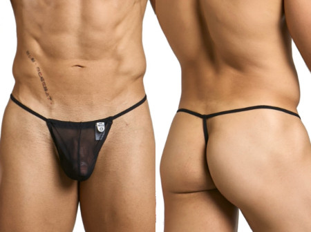 Men’s Mesh G-String – Sleek Bold Sculpting Sexy Underwear (Black Mesh) by MaleBasics