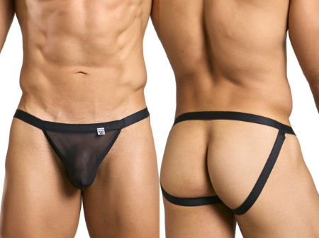 Men’s Sexy Jockstrap – Sleek Bold Sculpting Sexy Underwear (Black Mesh) by MaleBasics