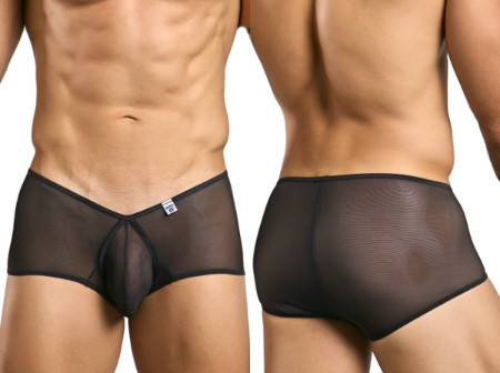 Men’s Loop Cheeky Trunks – Sleek Bold Sculpting Sexy Underwear (Black Mesh) by MaleBasics