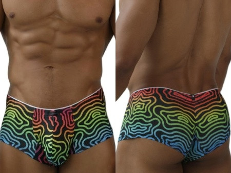 Men’s Rainbow Printed Microfiber Briefs – Sleek Bold Sculpting Sexy Underwear (Labyrinth) by Xtremen