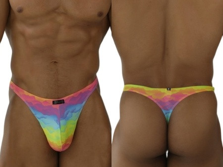 Men’s Printed Microfiber Thong – Sleek Bold Sculpting Sexy Underwear (Cloud) by Xtremen