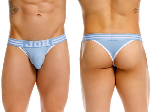 Men’s College Thong – Sleek Bold Sculpting Sexy Underwear (Blue) by JOR
