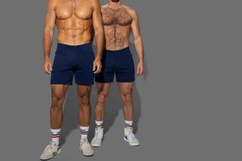 Men’s Coaches Short – Classic Athletic Performance Shorts 5" Inseam (Navy) by BIKE Athletic