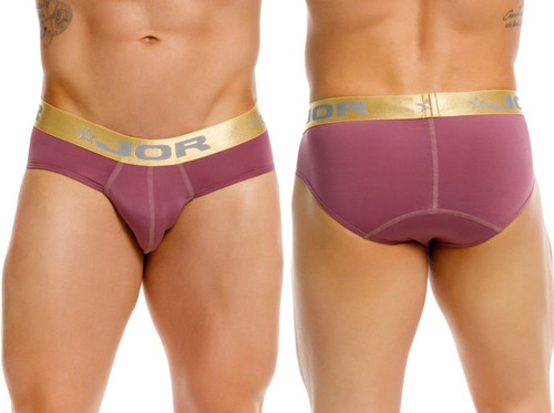 Men's Soho Briefs – Premium Brief Underwear with Gold Waistband (Wine) by JOR