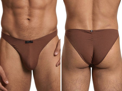 Men's Microfiber Bikini – Low-Rise Microfiber Bikini Briefs (Chocolate) by Xtremen