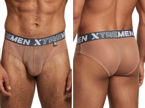 Men's Microfiber Mesh Briefs – Breathable Low-Rise Mesh Underwear (Brown) by Xtremen