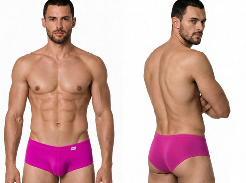 Men's Low Rise Trunks – Sexy Pouch Underwear (Magenta) by CandyMan