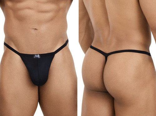 Men's G-String – Minimal Coverage Contoured Pouch Underwear (Black) by Pikante