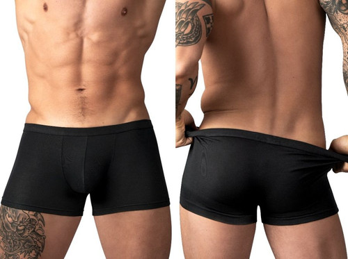 Men's Low-Rise Pouch Trunks – Eco Cozy Boxer Briefs (Black) by MalePower