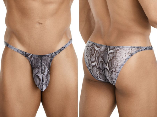 Men's Low-Rise Python Print Bikini – Exotic Contoured Pouch Underwear by Pikante