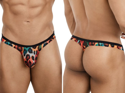 Men's Colorful Animal Print Thong – Low-Rise Contour Pouch Underwear by Pikante