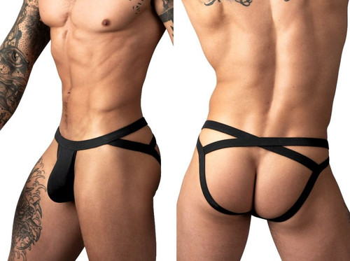 Men's Eco Cozy Jockstrap – Supportive Open-Back Underwear (Black) by MalePower