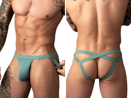 Men's Eco Cozy Jockstrap – Supportive Open-Back Underwear (Green) by MalePower