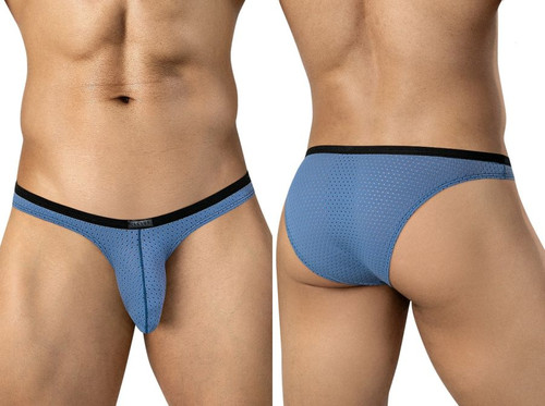Men's Ulises Briefs – Breathable Mesh Enhancing Low-Rise Underwear (Steel Blue) by Clever