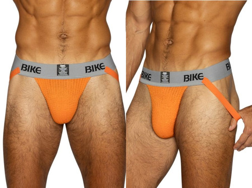 Men’s Classic Jockstrap – Athletic Support Breathable Mesh (Orange) by BIKE Athletic