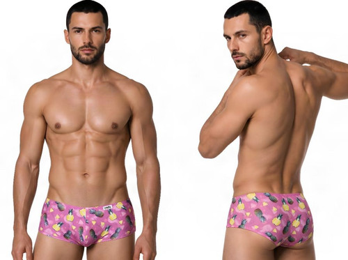Men’s Printed Trunks – Bold Stylish Patterned Underwear (Pink Print) by CandyMan