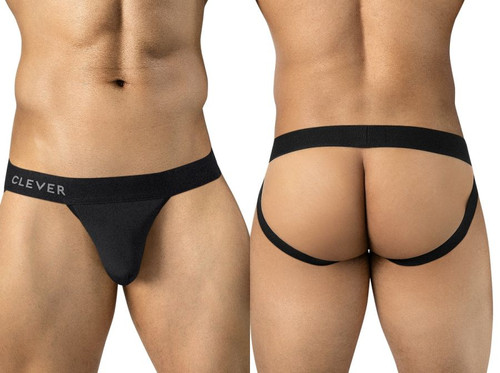 Men's Giron Jockstrap – Premium Nylon Athletic Support Jockstrap (Black) by Clever