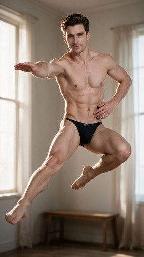 Men’s Microfiber Thong – Minimalist Ergonomic Pouch Barely-There Underwear (Black) by Xtremen