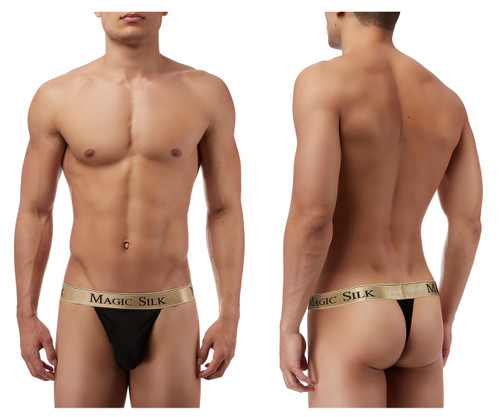 4586 Magic Silk Men's Knit Micro Thong Color Black