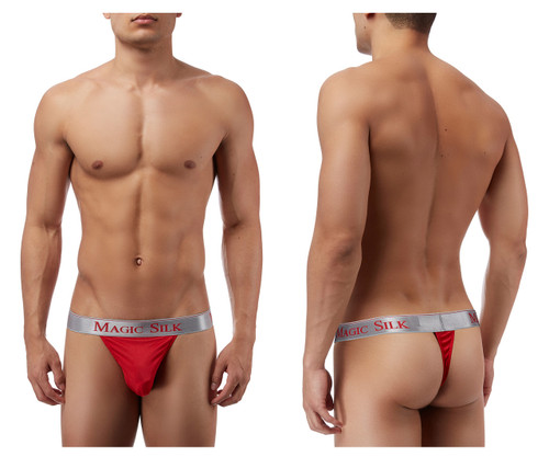 4586 Magic Silk Men's Knit Micro Thong Color Red