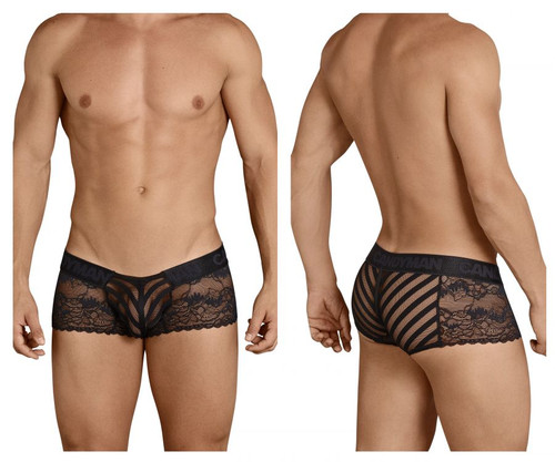 99393 CandyMan Men's Lace Boxer Briefs Color Black