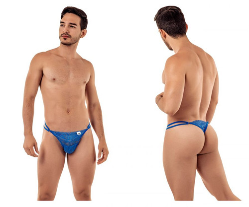 99421* CandyMan Men's Lace G-String Thong Color Blue