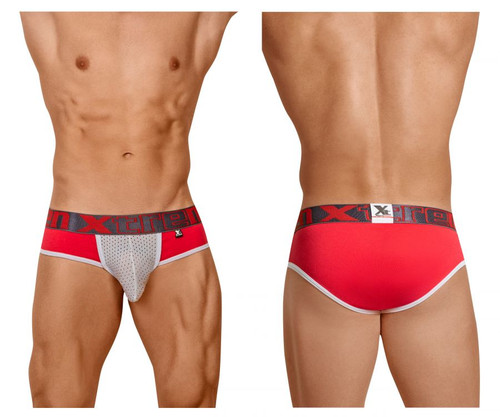 91055 Xtremen Men's Big Pouch Briefs Color Red