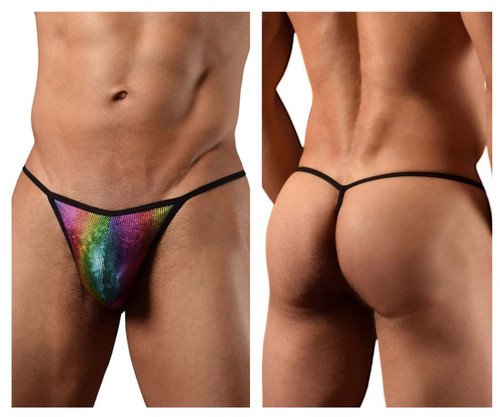 1300-RBW Doreanse Men's Disco Thong Color Rainbow