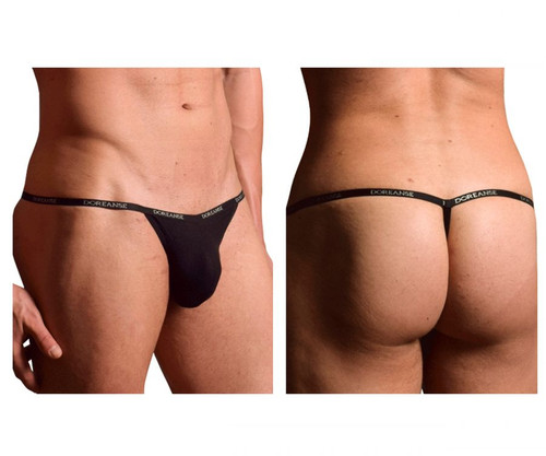 1330-BLK Doreanse Men's Ribbed Modal T-thong Color Black