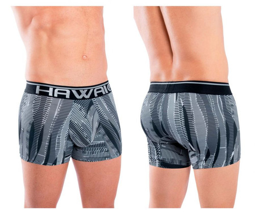 42121 Hawai Men's Printed Athletic Trunks Color Black