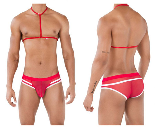 0495 Pikante Men's Hot Harness & Briefs Color Red