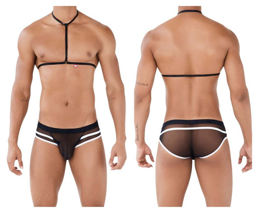 0495 Pikante Men's Hot Harness & Briefs Color Black