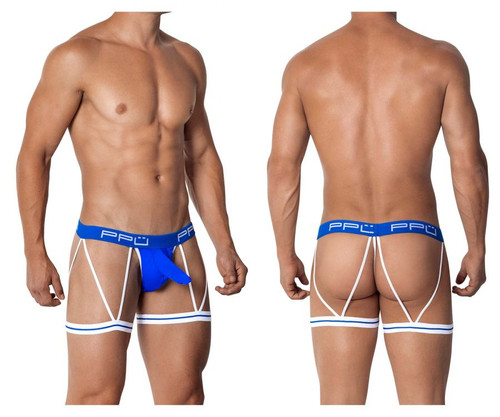 2114 PPU Men's Garter Thong Color Blue